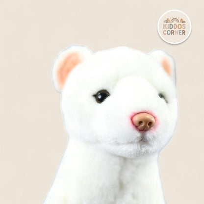 White Stoat Soft Stuffed Plush Toy