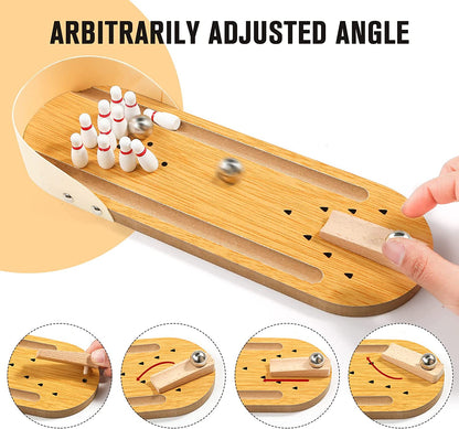 Woods™ - Mini Bowling Game - Wooden Bowling Alley