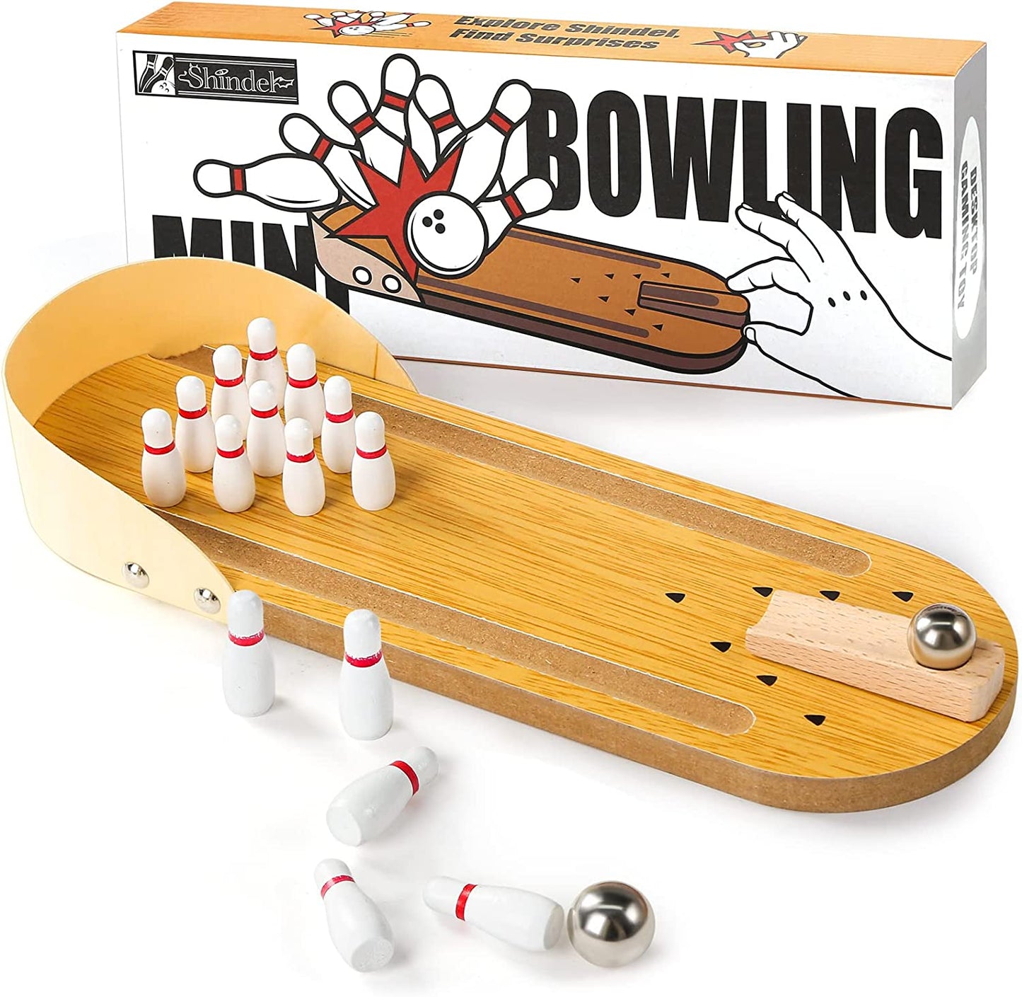 Woods™ - Mini Bowling Game - Wooden Bowling Alley