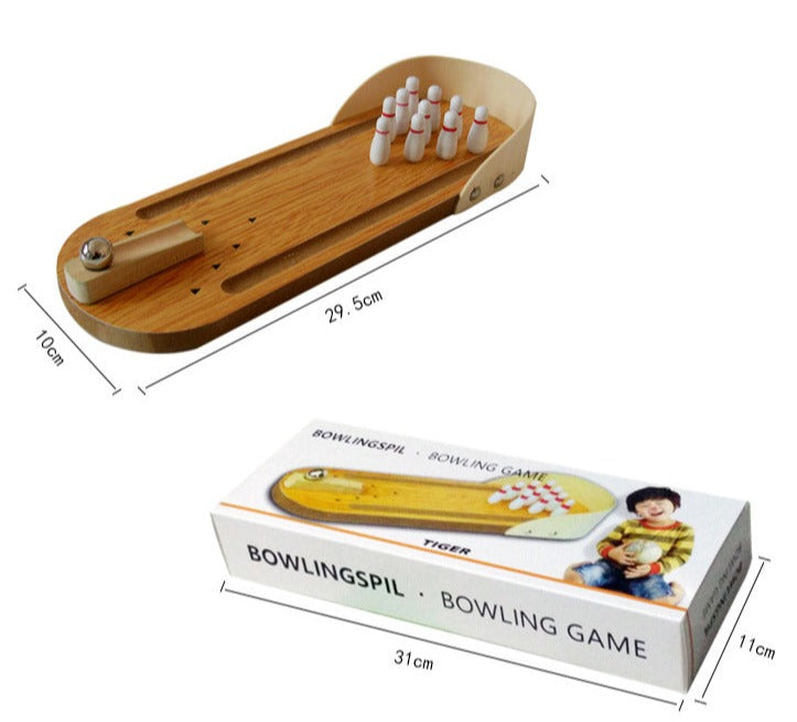 Woods™ - Mini Bowling Game - Wooden Bowling Alley