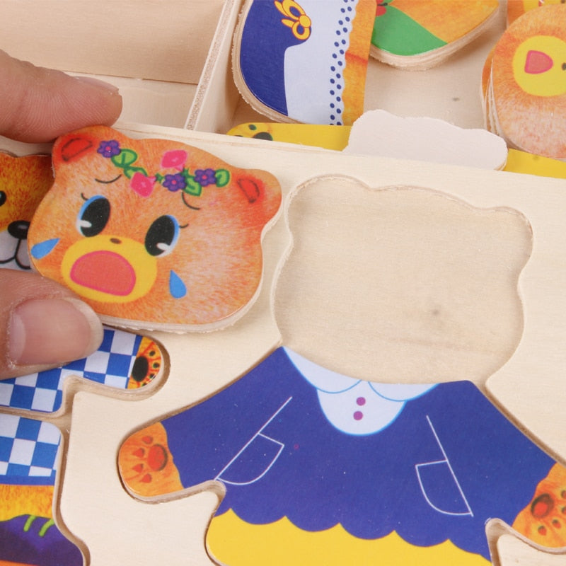 Woods™ | Wooden Dress-up Puzzle 'Boris'