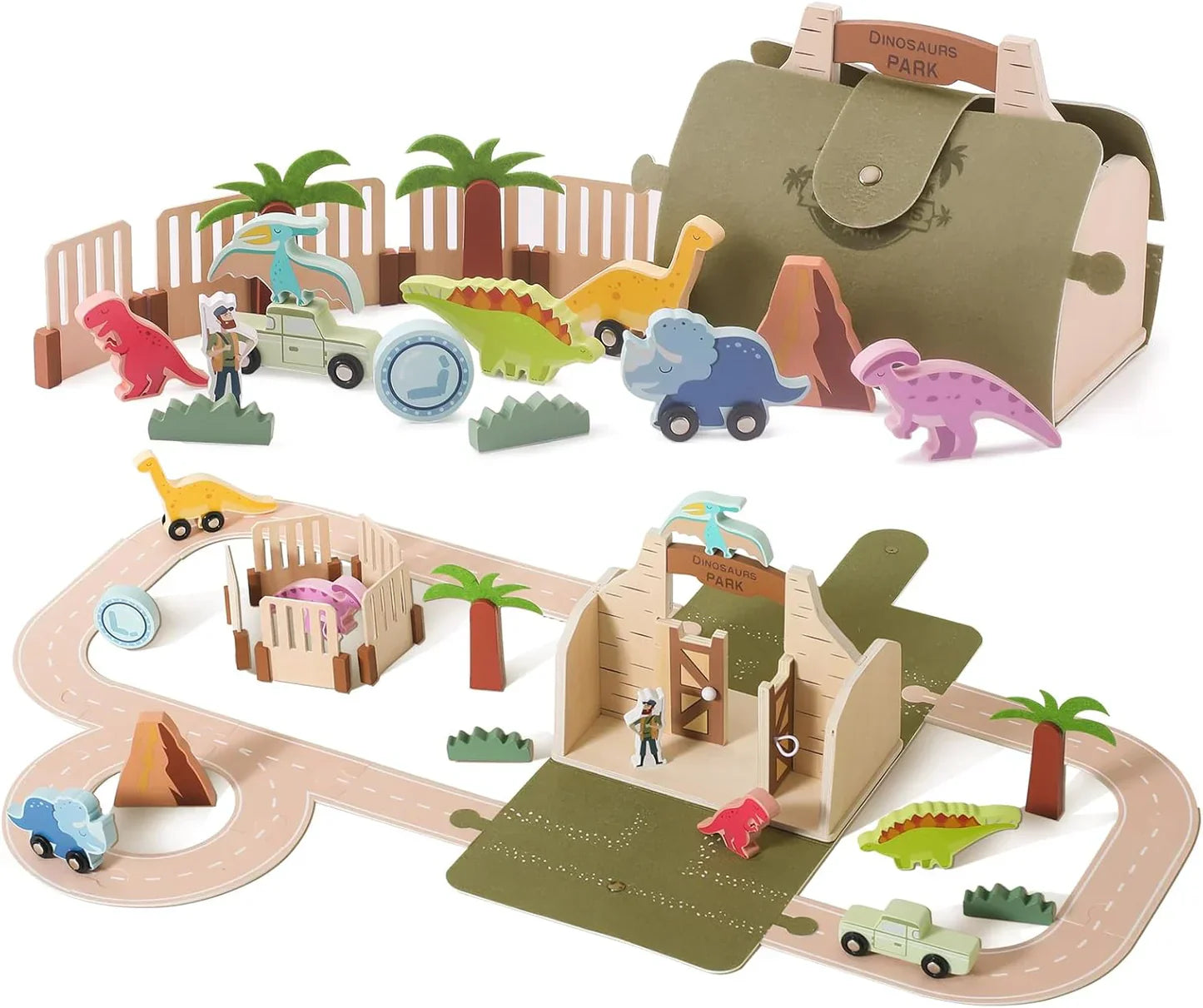 Woods™ - Prehistoric Fun - Wooden Dinosaur Park Set