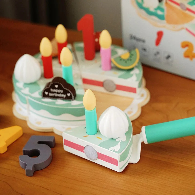 TinyChef – Educational & Fun – Wooden Kitchen Set with Cake and Accessories