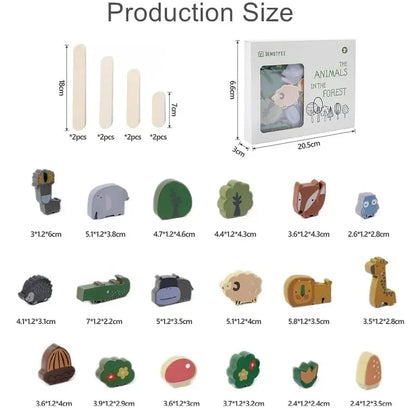 Animal Stackers™ - Slim Stacking Blocks - Wooden Animal Stacking Toy