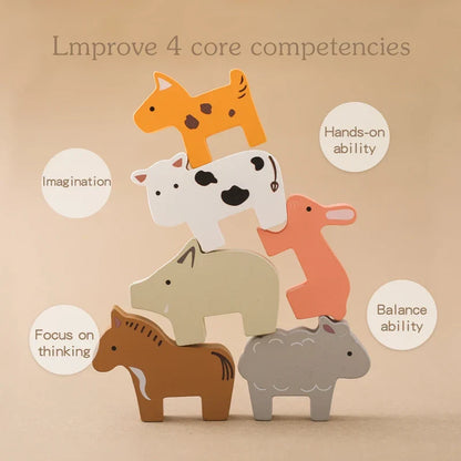 Woods™ - Farm Fun on Rails - Wooden Animal Train