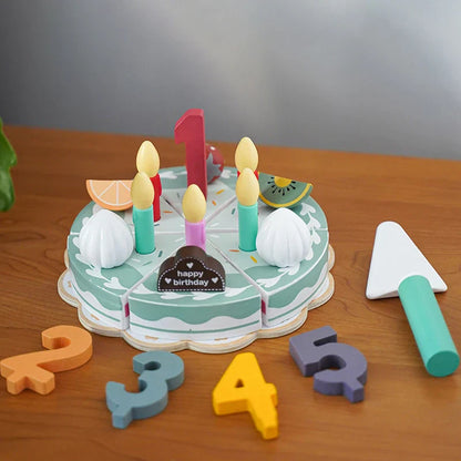 TinyChef – Educational & Fun – Wooden Kitchen Set with Cake and Accessories