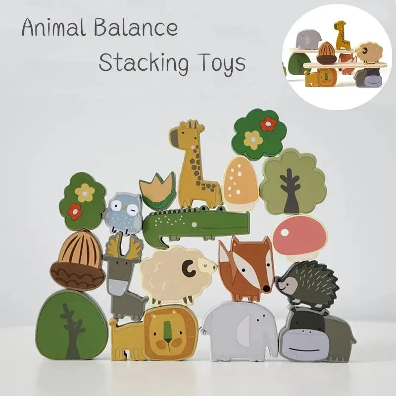 Animal Stackers™ - Slim Stacking Blocks - Wooden Animal Stacking Toy