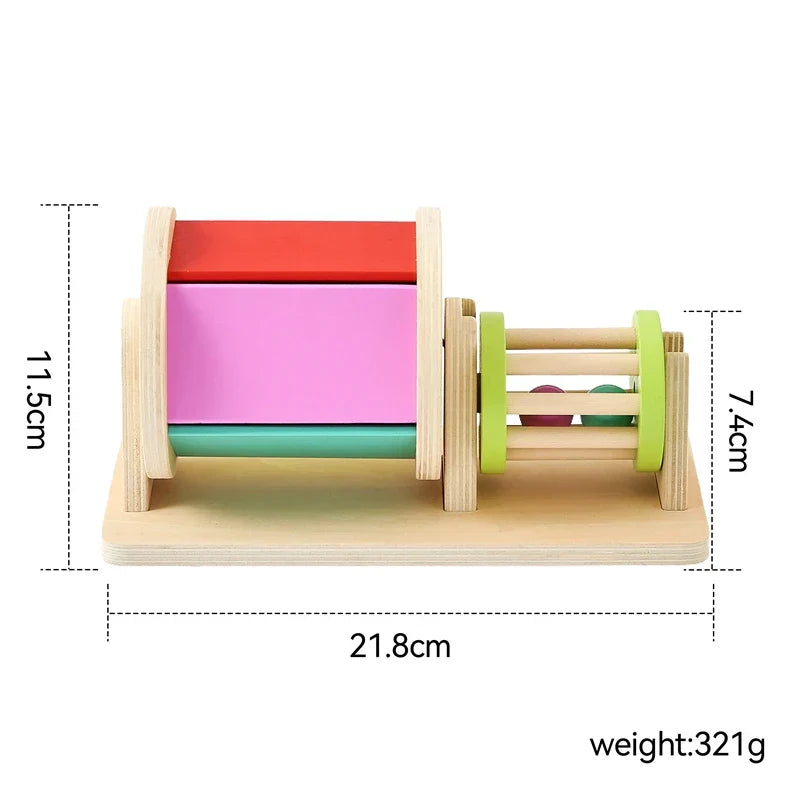 Sensory Drum™ – Color & Shape Play – Wooden Montessori Toy