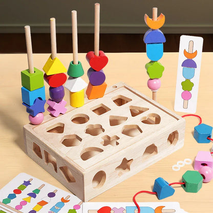 Woods™ - Stimulate Creativity & Improve Skills - Colorful Montessori Puzzle Set
