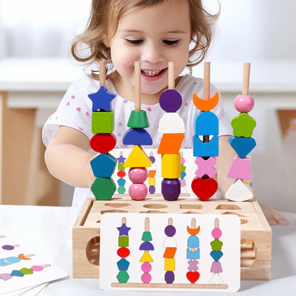 Woods™ - Stimulate Creativity & Improve Skills - Colorful Montessori Puzzle Set