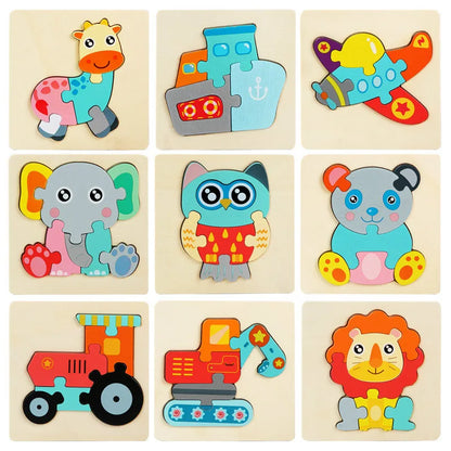 3D Wooden Puzzle™ - Playful Animal Adventure - Jigsaw Puzzle
