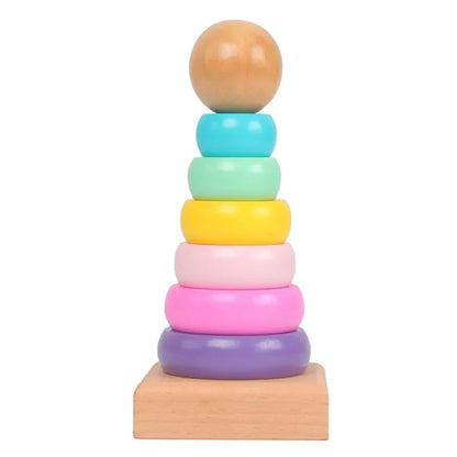 Rainbow Stacker™ – Colorful Tower Fun – Wooden Stacking Tower