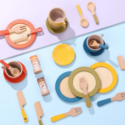 Woods™ - Creative & Educational - Wooden Kitchen Play Set for Kids