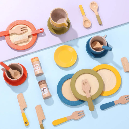 Woods™ - Creative & Educational - Wooden Kitchen Play Set for Kids