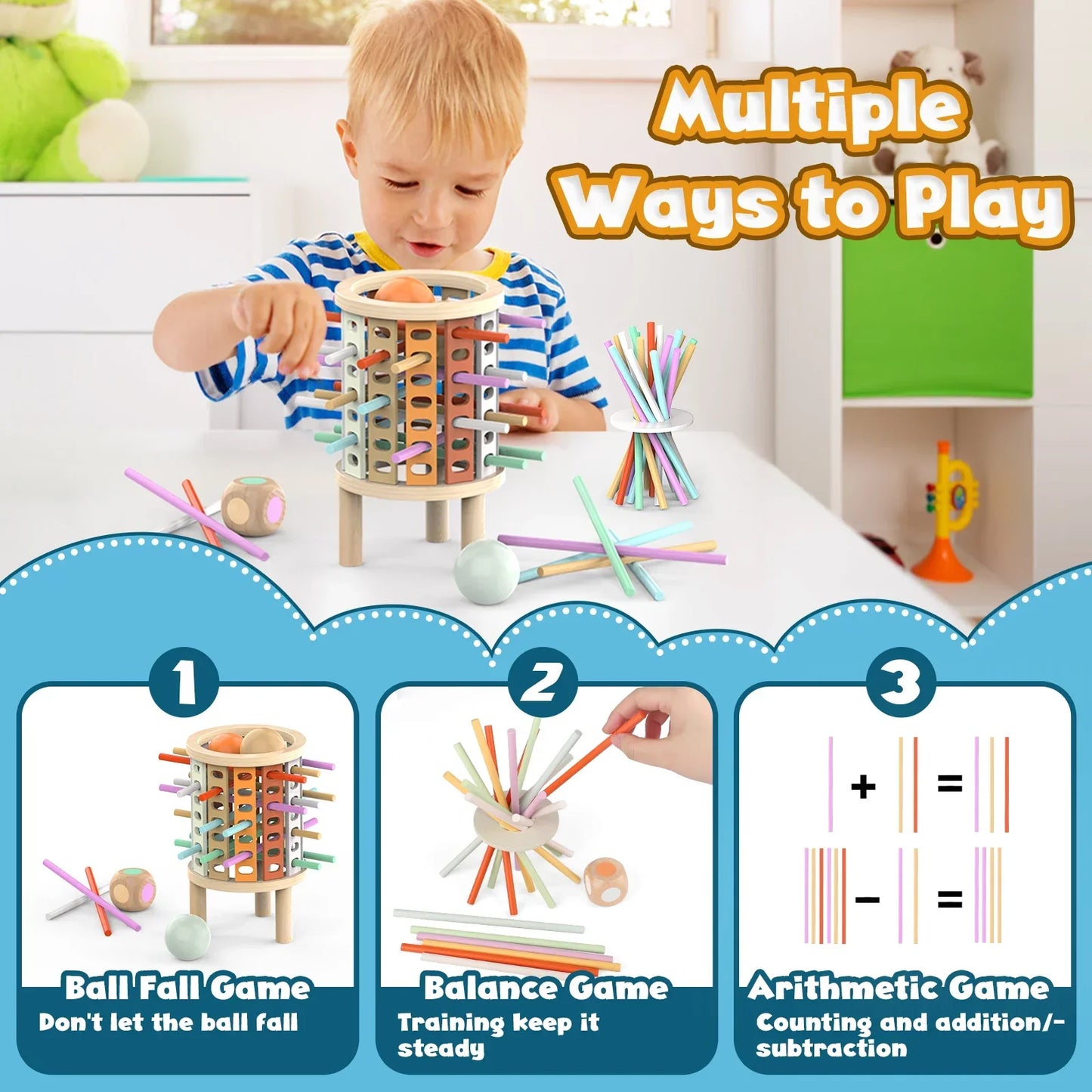 Balance Tower™ – Stack & Tel – Wooden Thinking Game