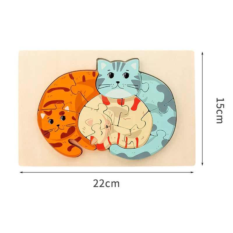 Animal Puzzle™ – Discover & Learn – Cartoon Wooden Puzzle