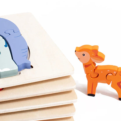 Animal Puzzle™ – Discover & Learn – Cartoon Wooden Puzzle