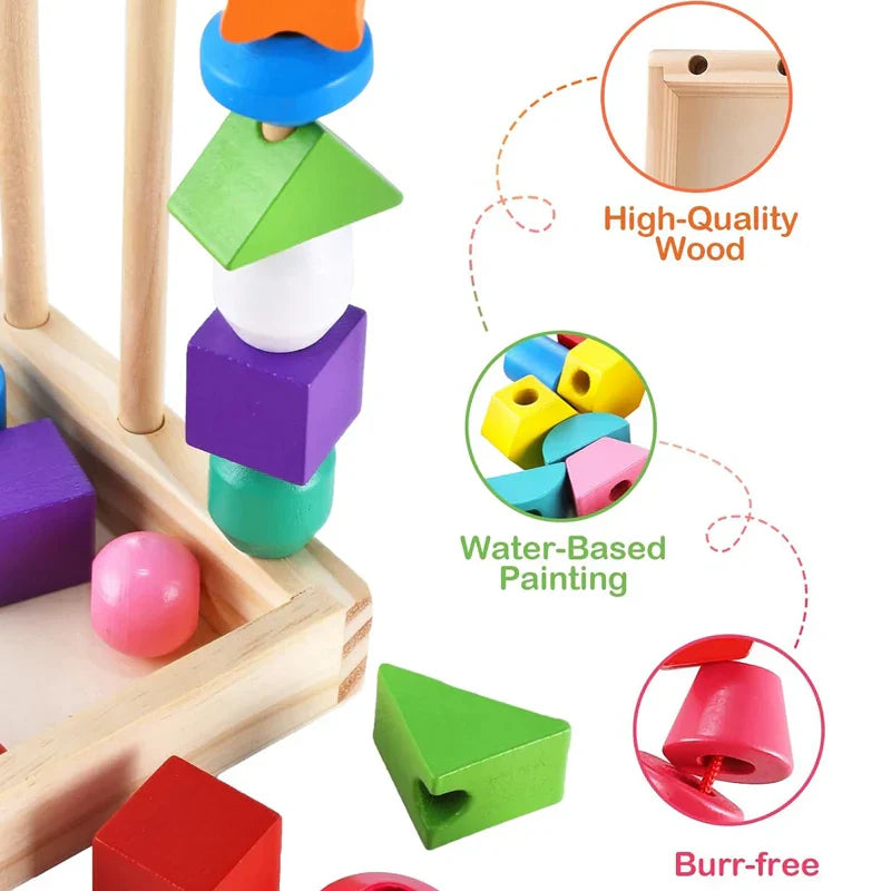 Woods™ - Stimulate Creativity & Improve Skills - Colorful Montessori Puzzle Set
