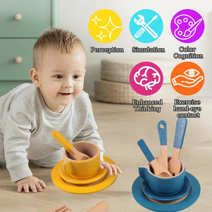 Woods™ - Creative & Educational - Wooden Kitchen Play Set for Kids