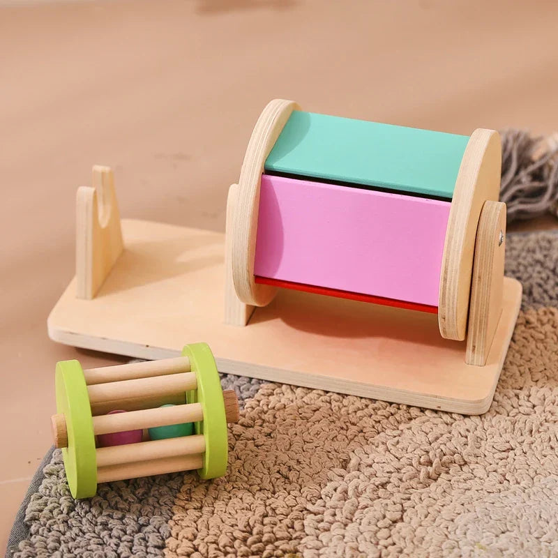 Sensory Drum™ – Color & Shape Play – Wooden Montessori Toy