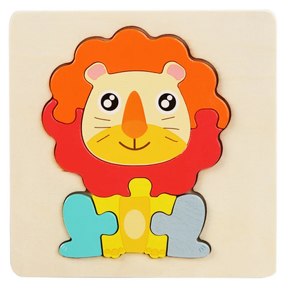 3D Wooden Puzzle™ - Playful Animal Adventure - Jigsaw Puzzle